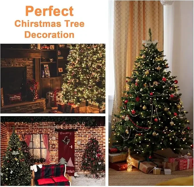 1.5M/2M/3M LED Ring Christmas Tree Tops Lights Decoration Tree Lights String for Patio Garden Outdoor Waterproof Waterfall Light